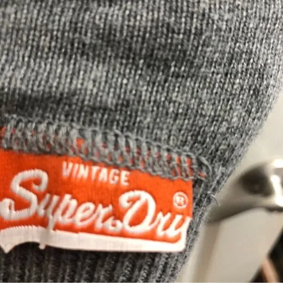 SUPERDRY Grey Pullover Cashmere Blend Melange‎ Sweater Size Large - Picture 5 of 8